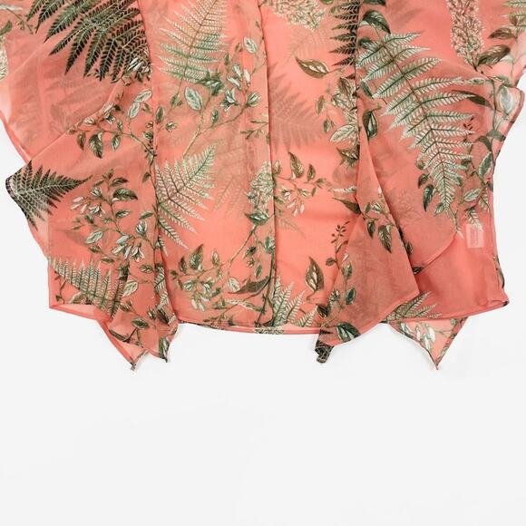 MISA Los Angeles Botanical Print Blouse Extra Small Pink Boho Romantic Summer - Picture 7 of 15